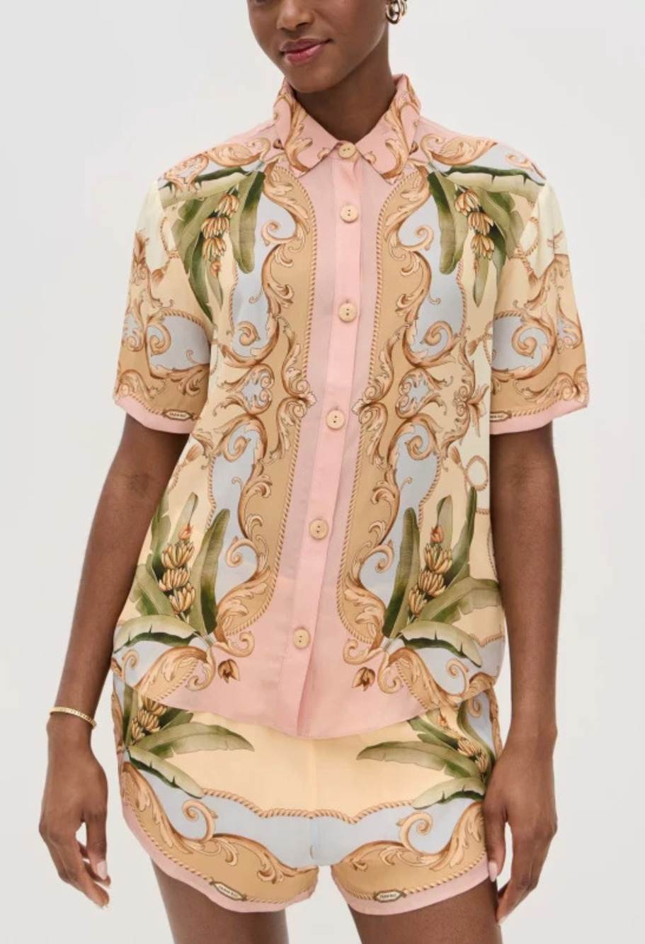 ZARA New Casual Chic Linen Shirt and Shorts Set